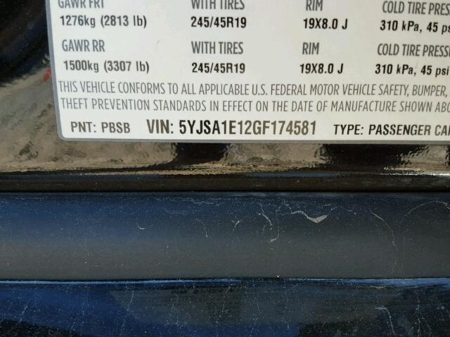 5YJSA1E12GF174581 - 2016 TESLA MODEL S Սև լուսանկար 10