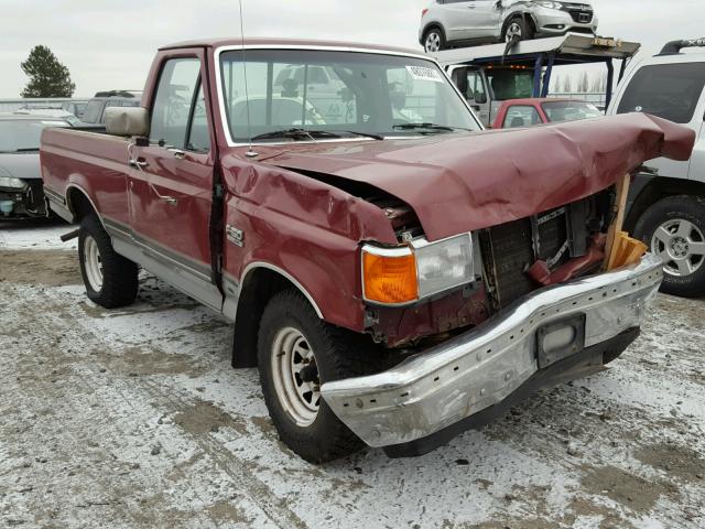 1FTDF15N4MPA85237 - 1991 FORD F150 MAROON photo 1