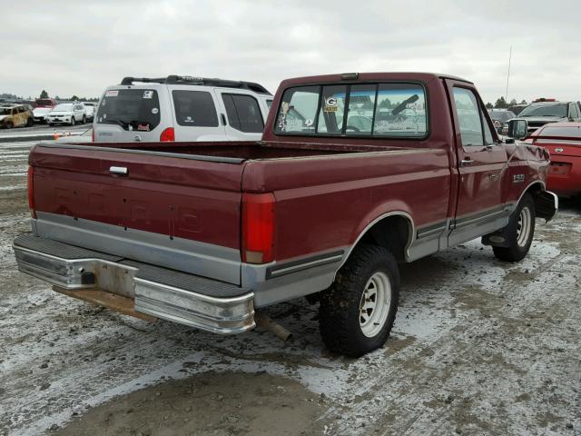 1FTDF15N4MPA85237 - 1991 FORD F150 MAROON photo 4