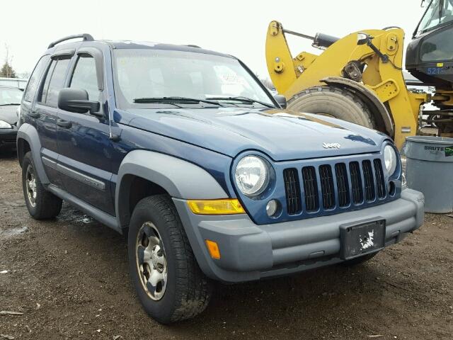 1J4GL48K35W541531 - 2005 JEEP LIBERTY SP BLUE photo 1