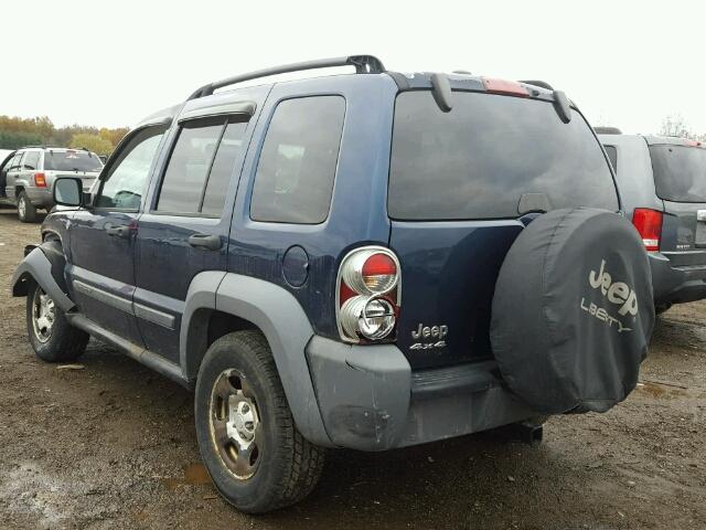 1J4GL48K35W541531 - 2005 JEEP LIBERTY SP BLUE photo 3