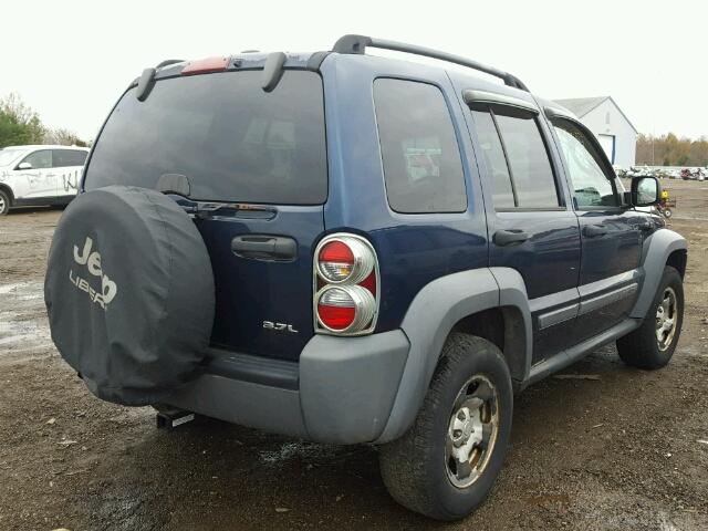 1J4GL48K35W541531 - 2005 JEEP LIBERTY SP BLUE photo 4