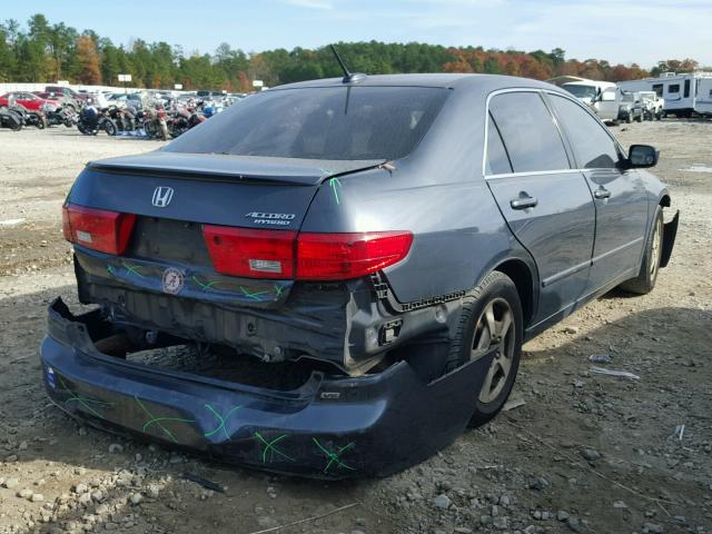 JHMCN36455C015785 - 2005 HONDA ACCORD HYB BLUE photo 4