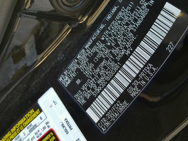 5TDKK3DC1BS003661 - 2011 TOYOTA SIENNA LE BLACK photo 10