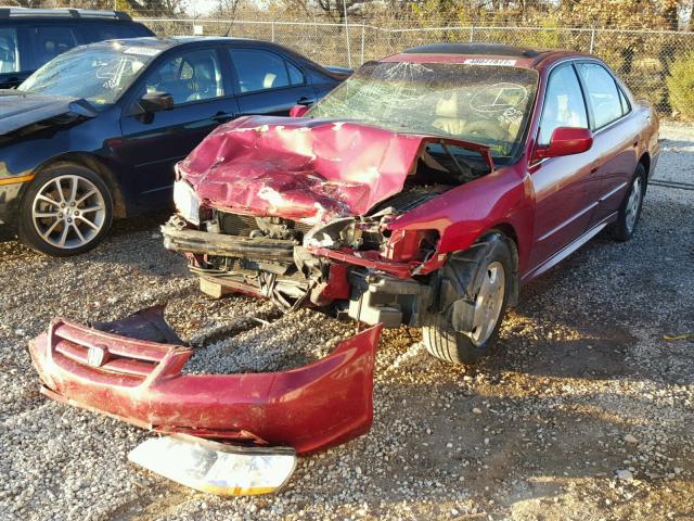 1HGCG16581A015571 - 2001 HONDA ACCORD EX MAROON photo 2