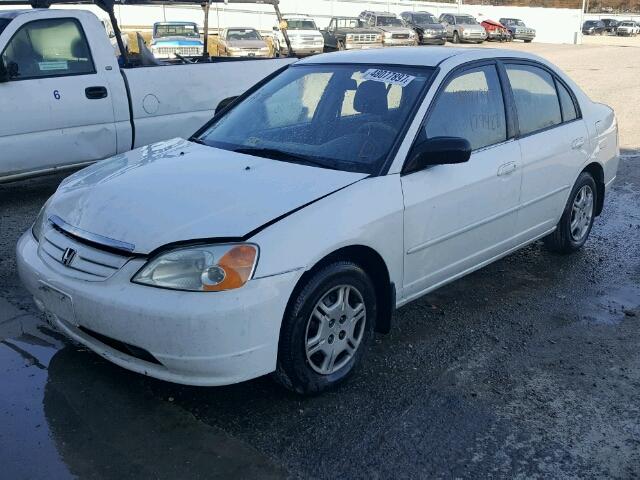 2HGES16572H508720 - 2002 HONDA CIVIC LX WHITE photo 2