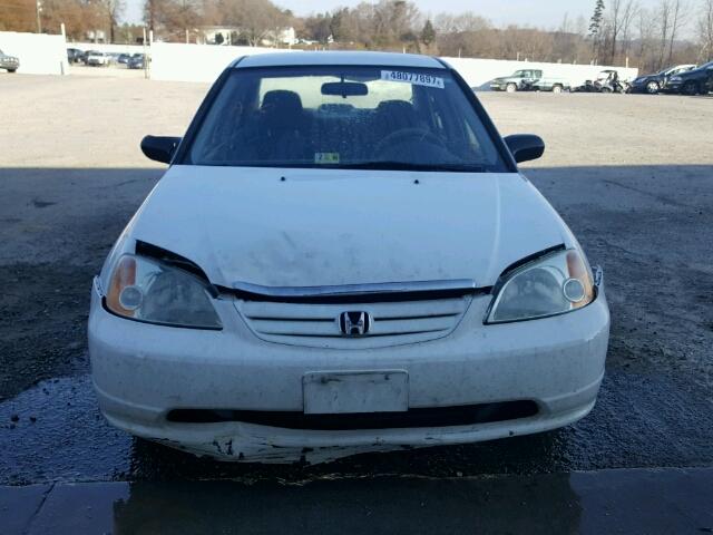 2HGES16572H508720 - 2002 HONDA CIVIC LX WHITE photo 9