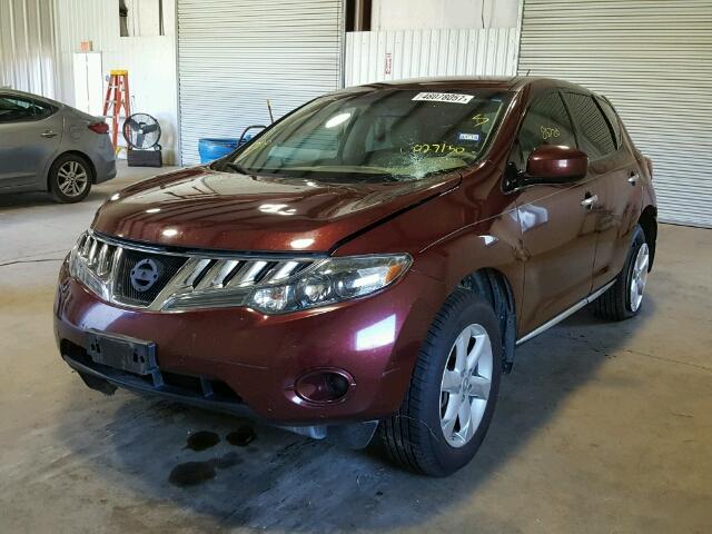 JN8AZ18U69W027130 - 2009 NISSAN MURANO S BURGUNDY photo 2