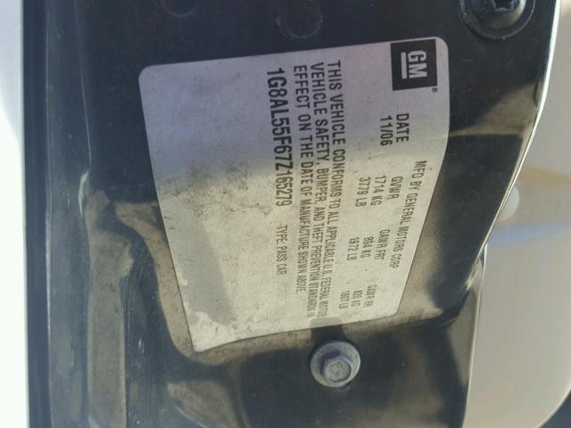 1G8AL55F67Z165279 - 2007 SATURN ION LEVEL WHITE photo 10