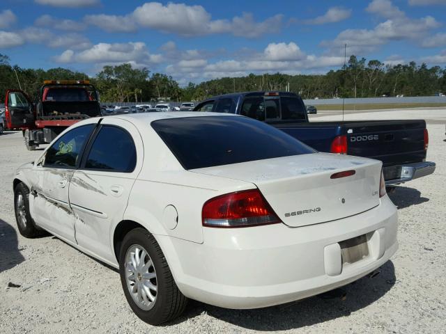 1C3EL56U71N643670 - 2001 CHRYSLER SEBRING LX WHITE photo 3