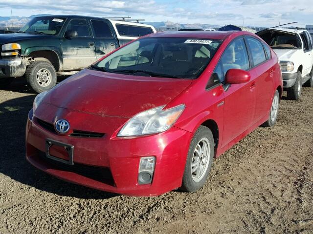 JTDKN3DU3A0054063 - 2010 TOYOTA PRIUS RED photo 2