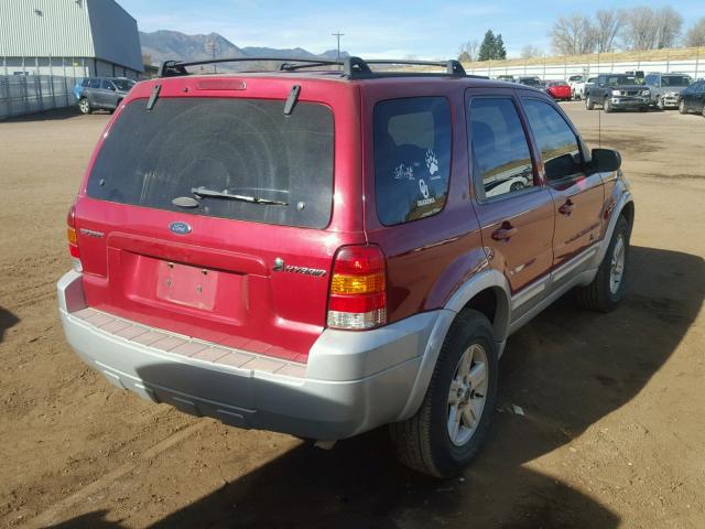 1FMCU96H15KE41808 - 2005 FORD ESCAPE HEV RED photo 4