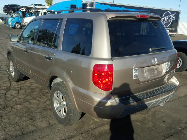 2HKYF18613H564327 - 2003 HONDA PILOT EXL GOLD photo 3