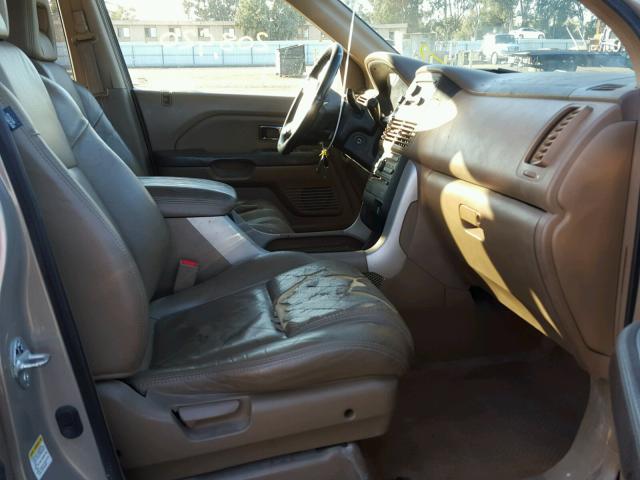 2HKYF18613H564327 - 2003 HONDA PILOT EXL GOLD photo 5