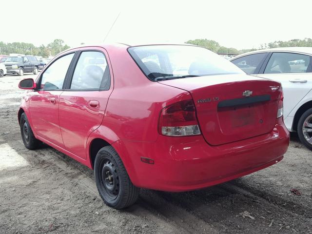 KL1TD52655B415012 - 2005 CHEVROLET AVEO BASE წითელი ფოტო 3