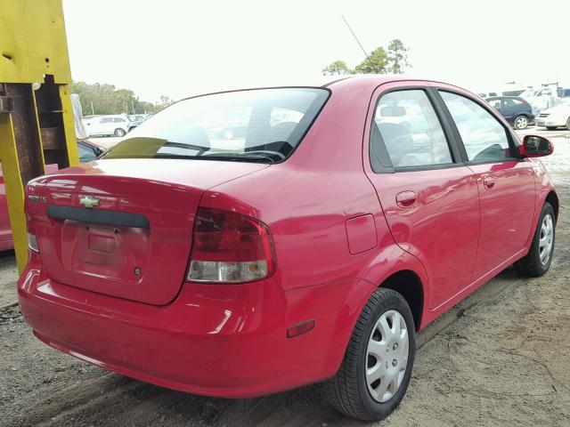 KL1TD52655B415012 - 2005 CHEVROLET AVEO BASE RED photo 4