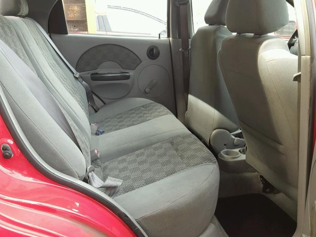 KL1TD52655B415012 - 2005 CHEVROLET AVEO BASE წითელი ფოტო 6