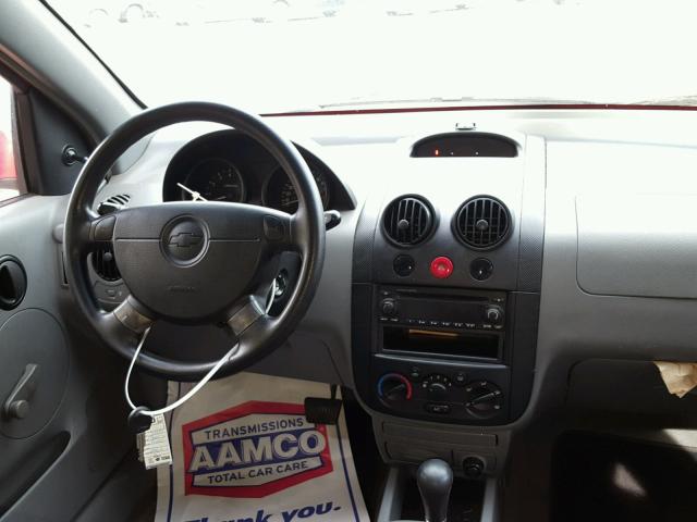 KL1TD52655B415012 - 2005 CHEVROLET AVEO BASE წითელი ფოტო 9