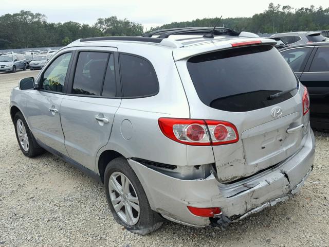 5XYZK3AB0CG139627 - 2012 HYUNDAI SANTA FE L SILVER photo 3