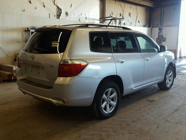 JTEES41A882084921 - 2008 TOYOTA HIGHLANDER SILVER photo 4