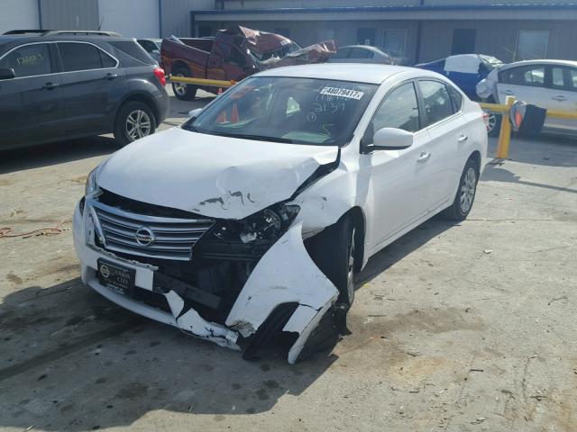 3N1AB7AP6FL682139 - 2015 NISSAN SENTRA S WHITE photo 2