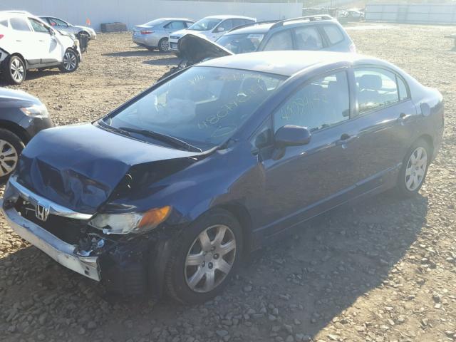 2HGFA16547H512674 - 2007 HONDA CIVIC LX BLUE photo 2