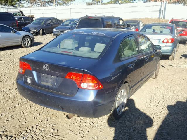 2HGFA16547H512674 - 2007 HONDA CIVIC LX BLUE photo 4