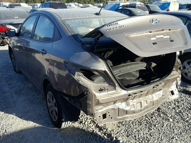 KMHCT4AE4EU712951 - 2014 HYUNDAI ACCENT GLS BROWN photo 3