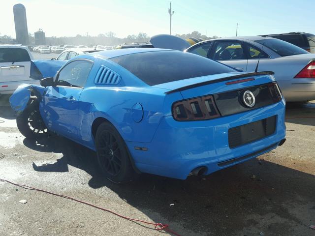 1ZVBP8AM5E5233433 - 2014 FORD MUSTANG BLUE photo 3