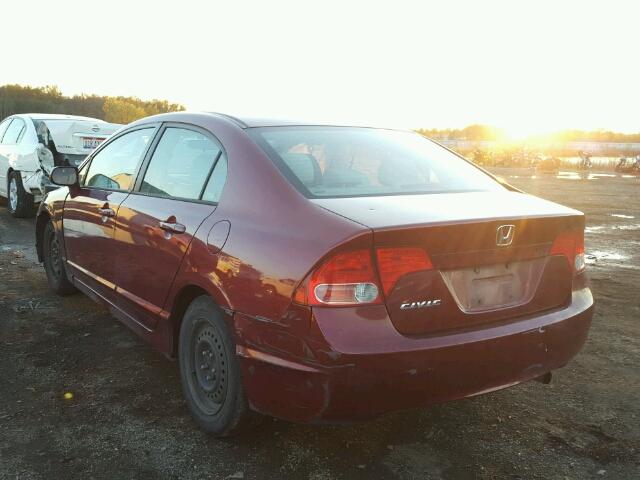 1HGFA16576L114280 - 2006 HONDA CIVIC LX BURGUNDY photo 3