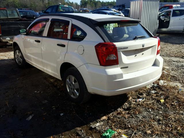 1B3JB28B97D503885 - 2007 DODGE CALIBER WHITE photo 3