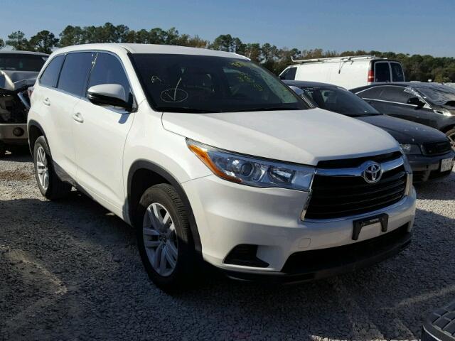 5TDZKRFH2GS141081 - 2016 TOYOTA HIGHLANDER WHITE photo 1