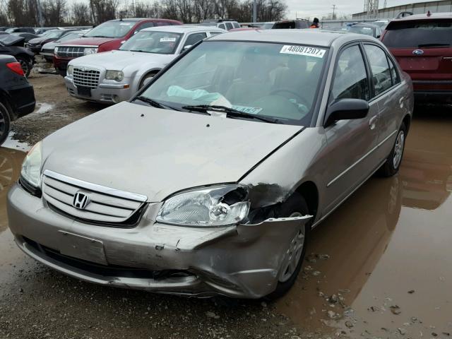 1HGES16593L030269 - 2003 HONDA CIVIC LX TAN photo 2