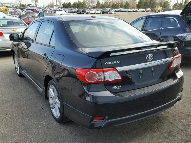 5YFBU4EE9DP133635 - 2013 TOYOTA COROLLA BA BLACK photo 3