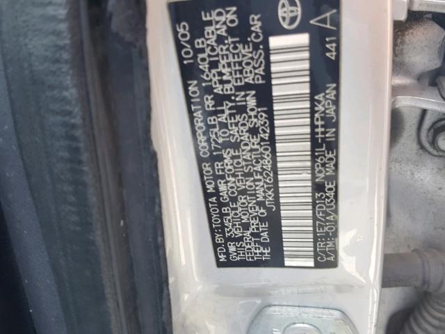 JTKKT624860142391 - 2006 TOYOTA SCION XA ვერცხლისფერი ფოტო 10