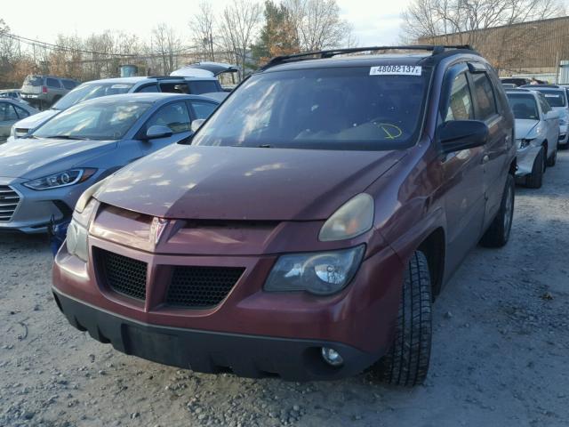 3G7DB03E22S555934 - 2002 PONTIAC AZTEK RED photo 2