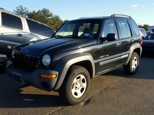 1J4GL48K42W300671 - 2002 JEEP LIBERTY SP BLACK photo 2