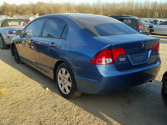 1HGFA16586L056020 - 2006 HONDA CIVIC LX BLUE photo 3