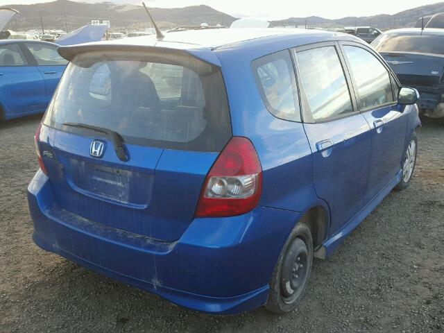 JHMGD38627S022012 - 2007 HONDA FIT S BLUE photo 4