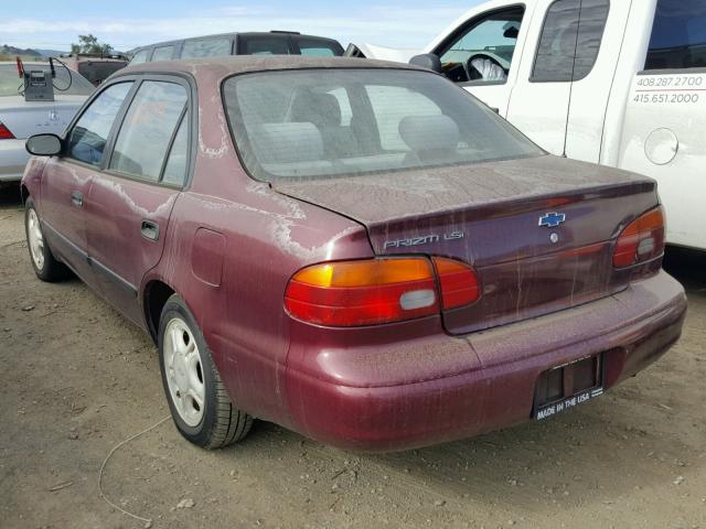 1Y1SK5289WZ430371 - 1998 CHEVROLET GEO PRIZM BURGUNDY photo 3