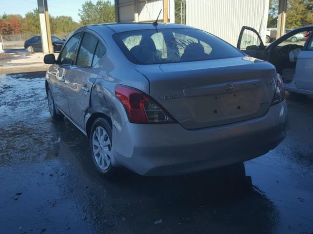 3N1CN7AP8CL935165 - 2012 NISSAN VERSA S SILVER photo 3