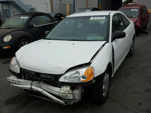 1HGEM22502L073385 - 2002 HONDA CIVIC LX WHITE photo 2