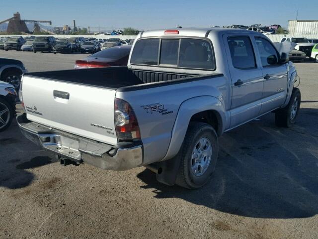 3TMJU4GN6BM116823 - 2011 TOYOTA TACOMA DOU SILVER photo 4