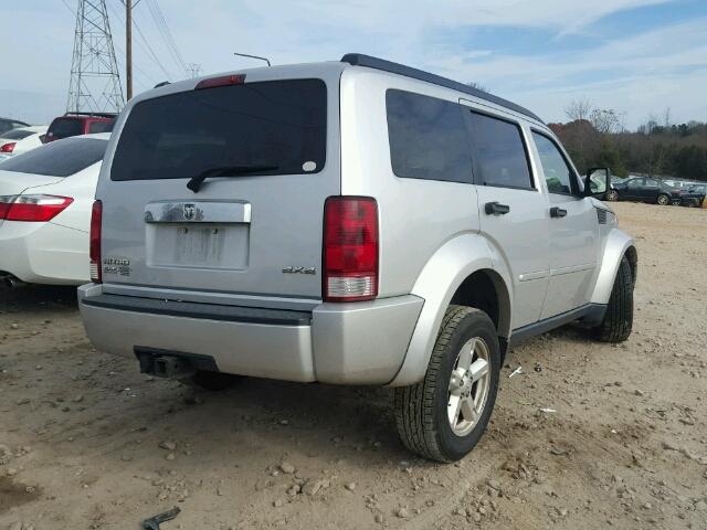 1D8GU58K37W657759 - 2007 DODGE NITRO SLT SILVER photo 4