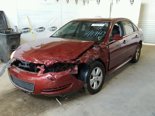 2G1WT57N191131061 - 2009 CHEVROLET IMPALA 1LT BURGUNDY photo 2