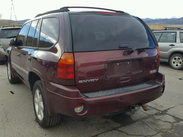 1GKDT13S272146799 - 2007 GMC ENVOY MAROON photo 3