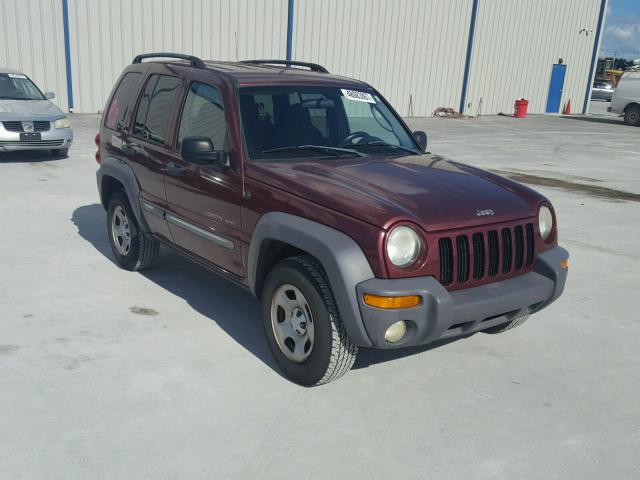 1J4GL48K73W560290 - 2003 JEEP LIBERTY SP BURGUNDY photo 1