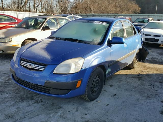 KNADE123386423886 - 2008 KIA RIO BASE BLUE photo 2