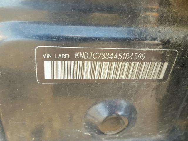 KNDJC733445184569 - 2004 KIA SORENTO EX BLACK photo 10