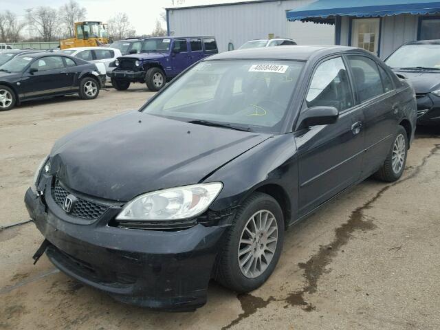 2HGES16505H570643 - 2005 HONDA CIVIC LX BLACK photo 2